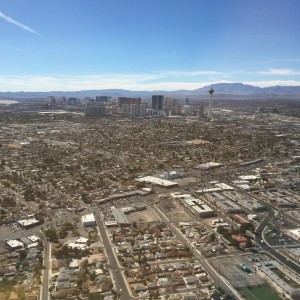 View of Las Vegas from our R44 on our Ferry flight Home